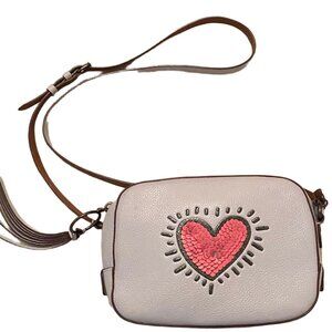 COACH Keith Haring Sequined Heart Leather Purse